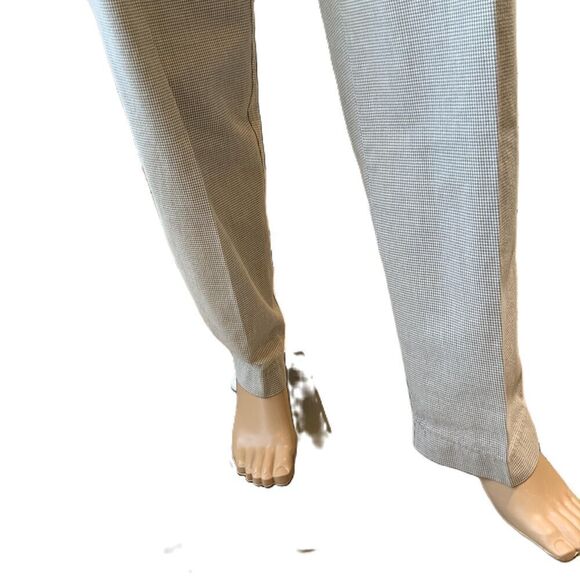 Lee Beige Checkered Pleated High Waisted Preppy Aesthetic Academia Pants 14 Med - Picture 2 of 12